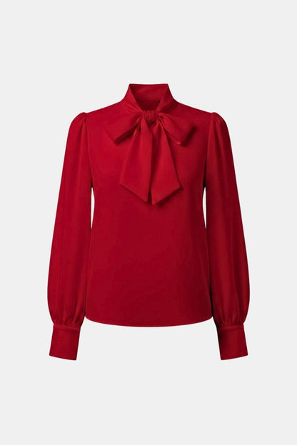 Blouse femme à col lavallière, manches longues