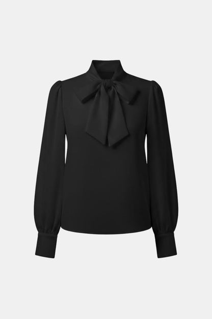 Blouse femme à col lavallière, manches longues