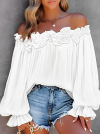 Blouse femme à épaules dénudées, manches longues