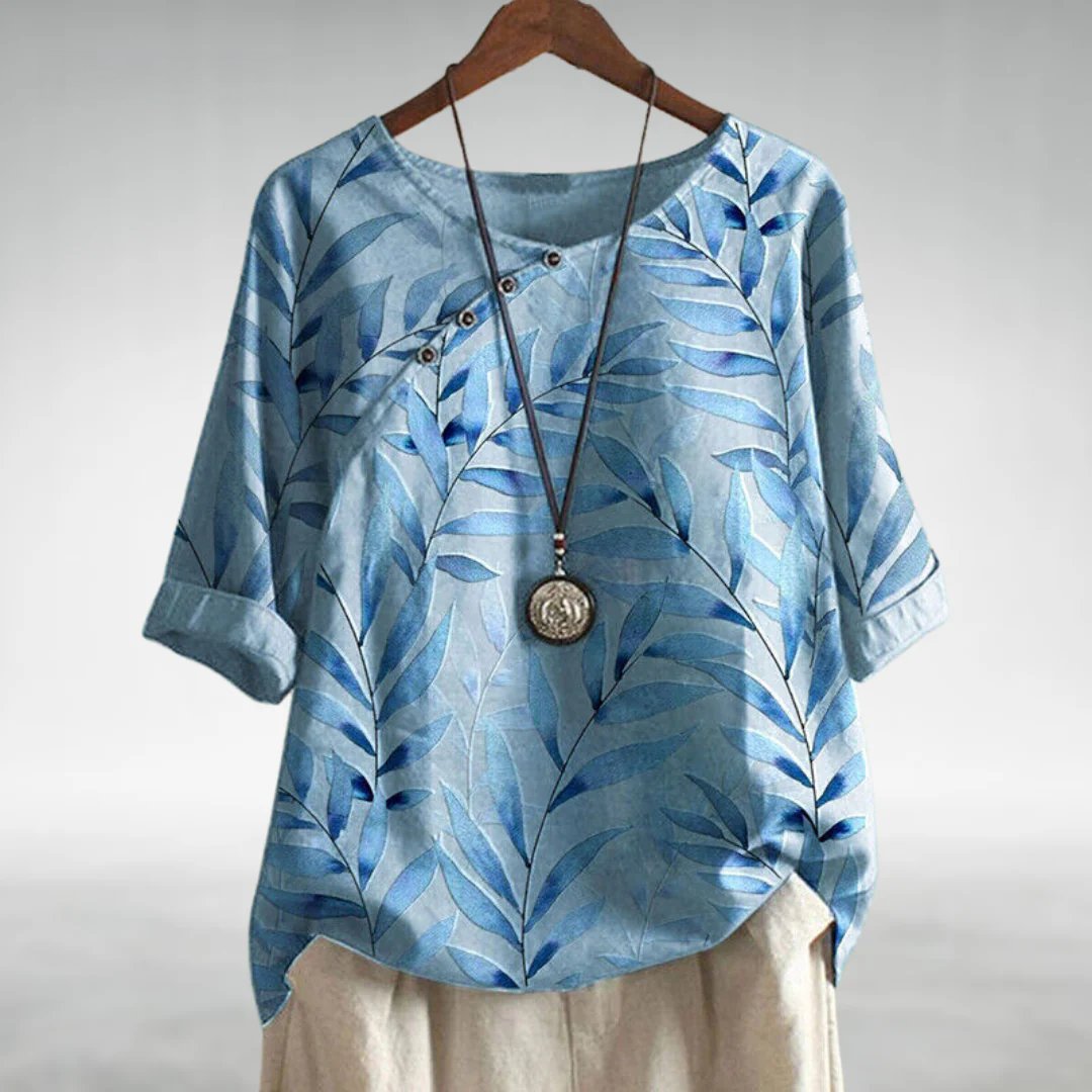 Blouse imprimée à manches 3/4 pour femme
