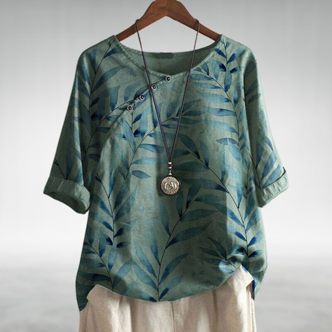 Blouse imprimée à manches 3/4 pour femme