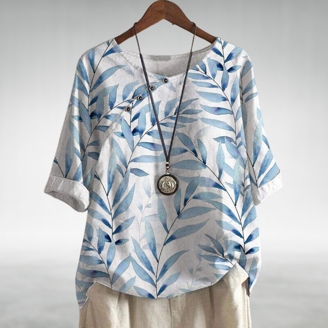 Blouse imprimée à manches 3/4 pour femme
