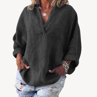 Blouse oversize à col en V pour femme