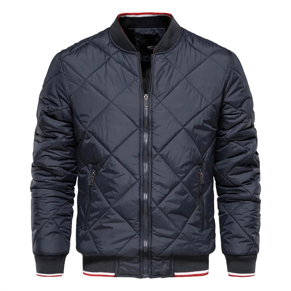 Blouson bomber matelassé à losanges pour homme