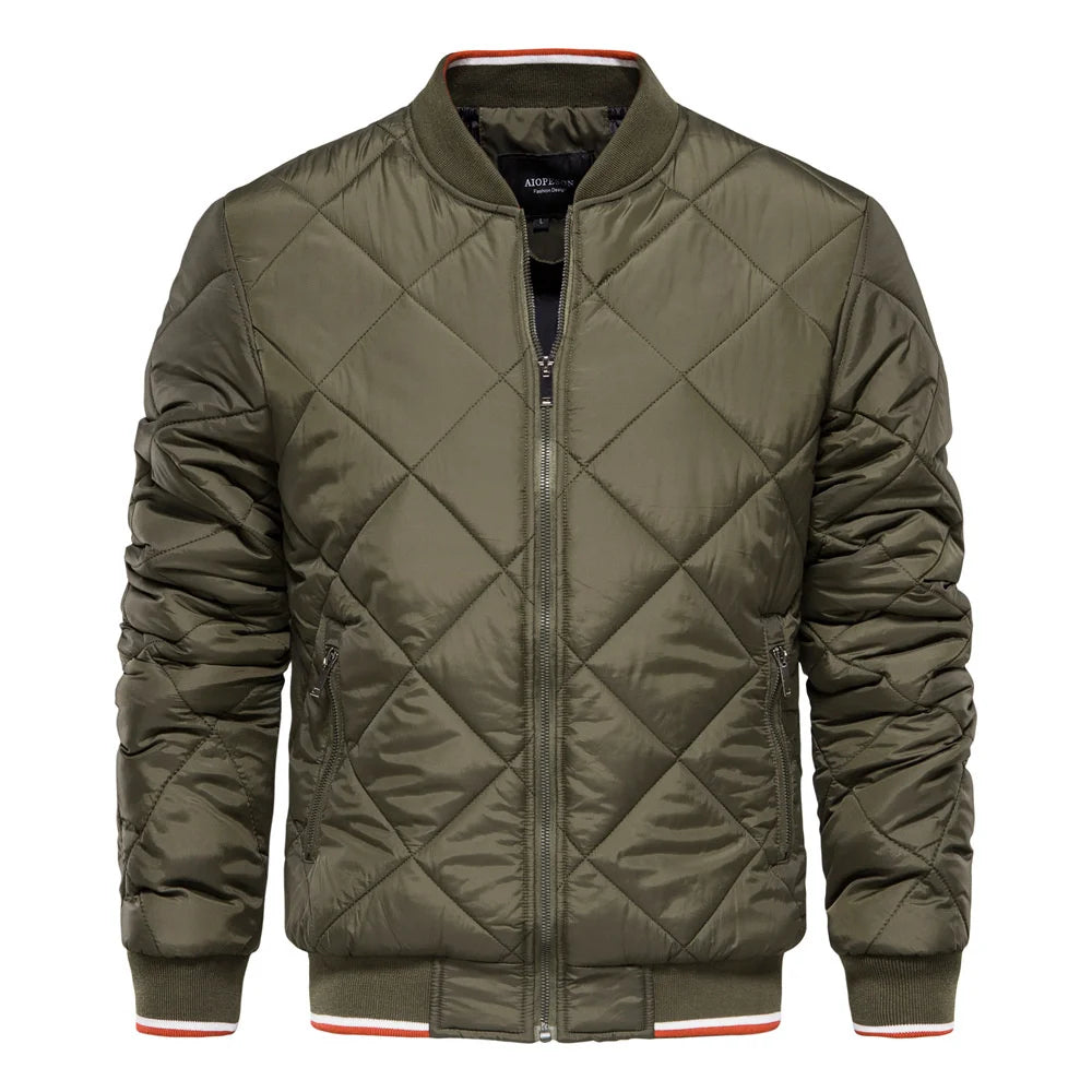 Blouson bomber matelassé à losanges pour homme