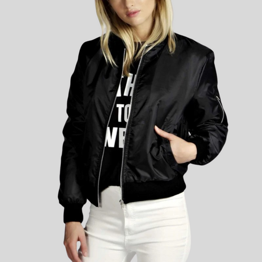 Blouson bomber zippé femme