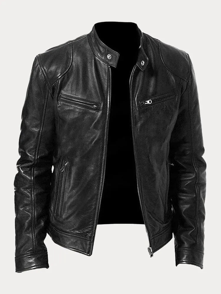 Blouson de motard homme coupe slim