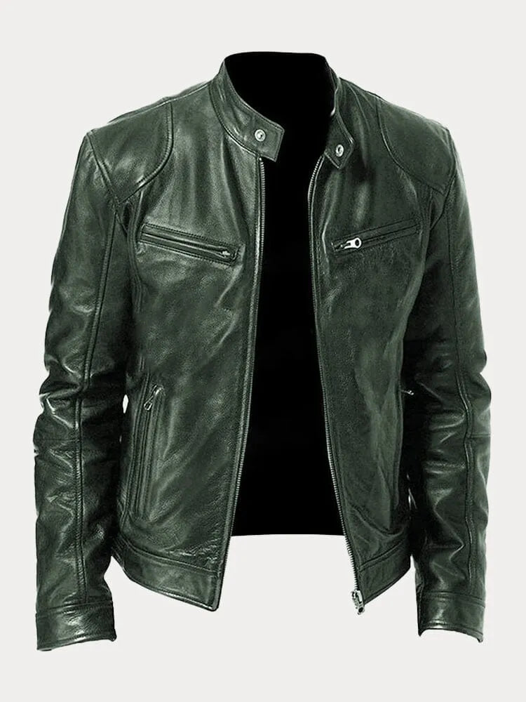 Blouson de motard homme coupe slim