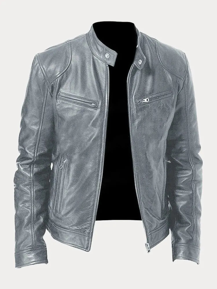 Blouson de motard homme coupe slim