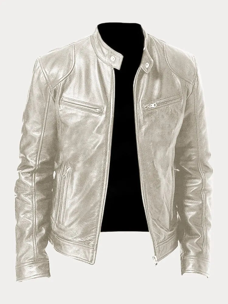 Blouson de motard homme coupe slim