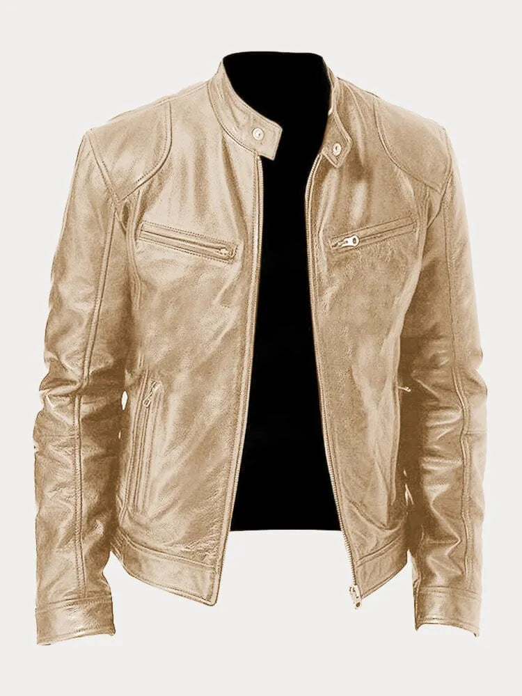 Blouson de motard homme coupe slim