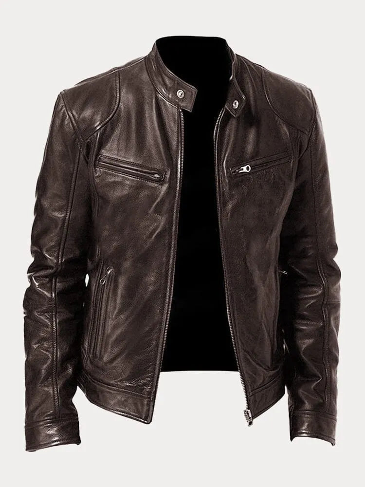 Blouson de motard homme coupe slim