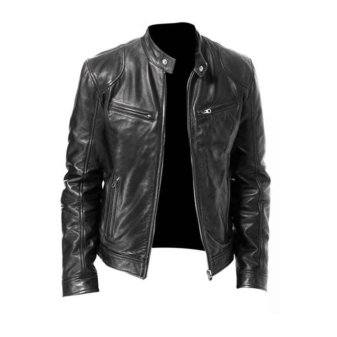 Blouson en cuir classique pour homme