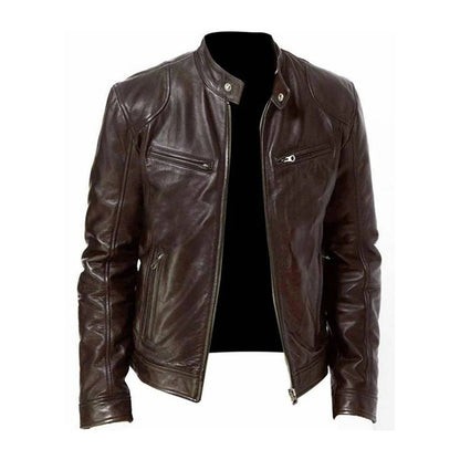 Blouson en cuir classique pour homme