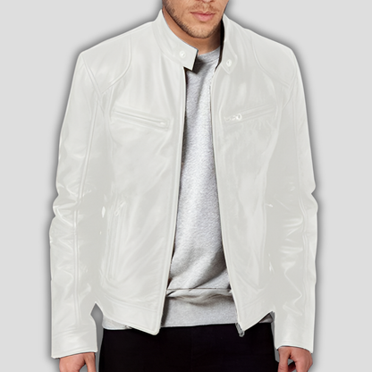 Blouson en cuir classique pour homme