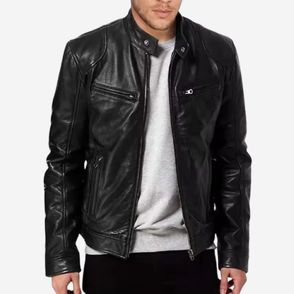 Blouson en cuir classique pour homme