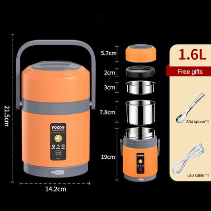 Boîte-repas chauffante USB | acier inoxydable 304, chauffe-repas portable