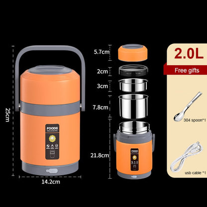 Boîte-repas chauffante USB | acier inoxydable 304, chauffe-repas portable