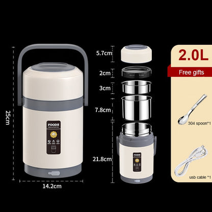 Boîte-repas chauffante USB | acier inoxydable 304, chauffe-repas portable