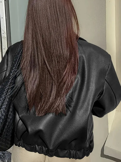 Bomber zippé à coupe décontractée pour femme
