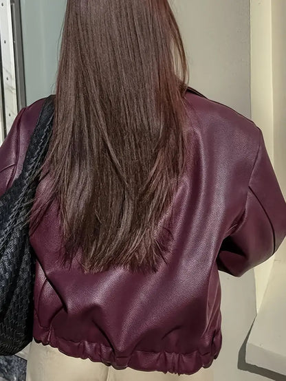 Bomber zippé à coupe décontractée pour femme
