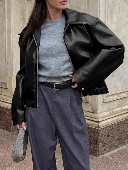 Bomber zippé à coupe décontractée pour femme