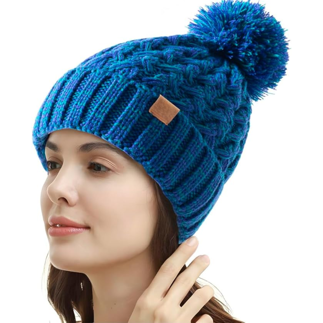 Bonnet d'hiver à pompon confortable