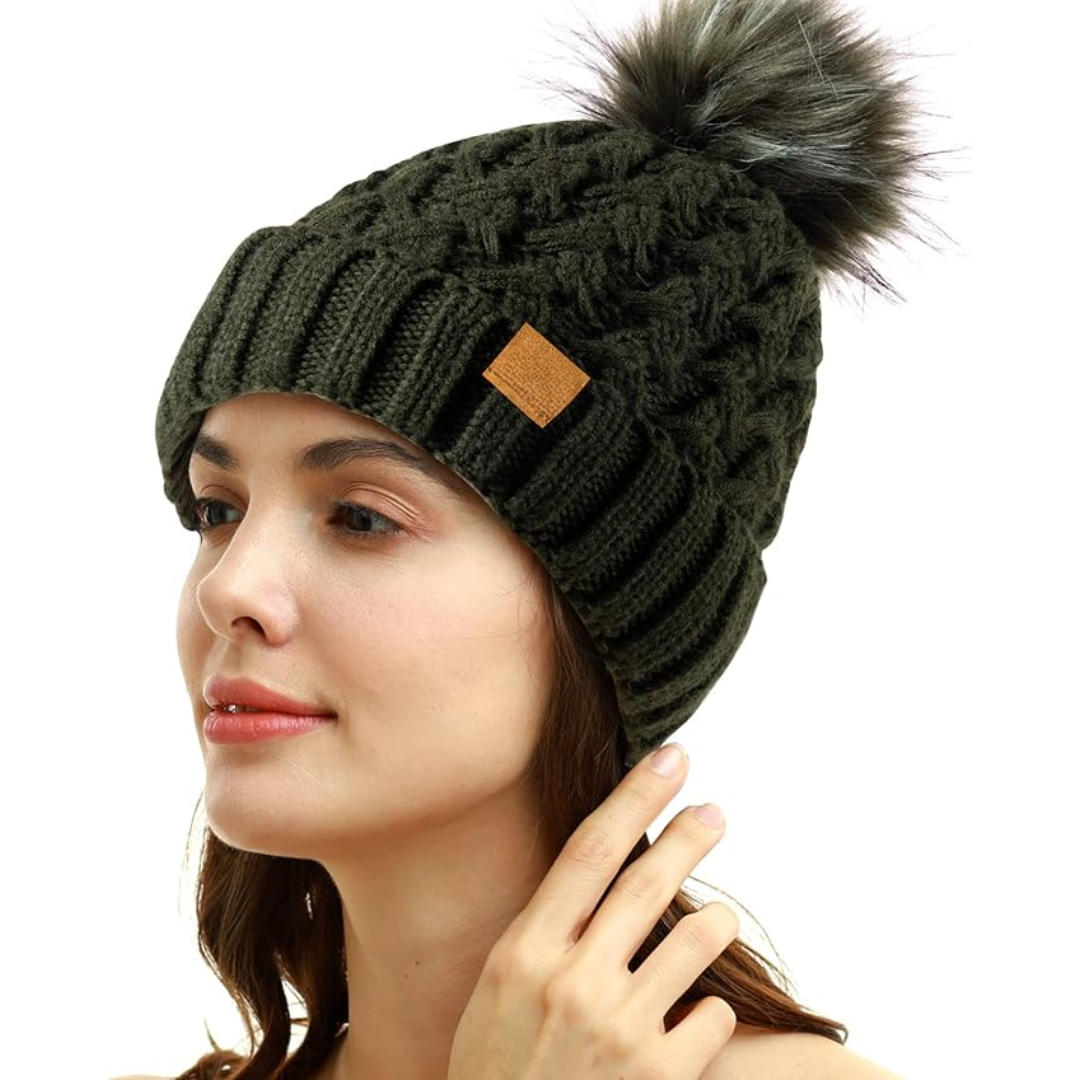 Bonnet d'hiver à pompon confortable