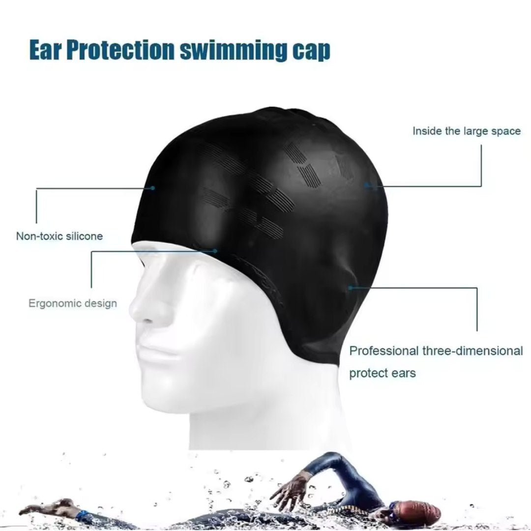 Bonnet de bain en silicone - protection des oreilles
