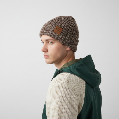 Bonnet en maille avec doublure en polaire