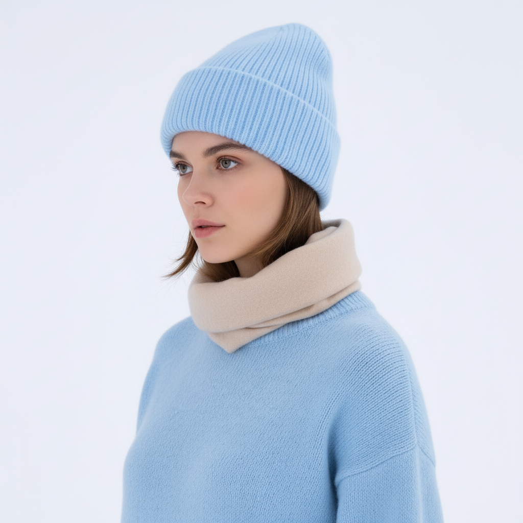 Bonnet en maille mélangée