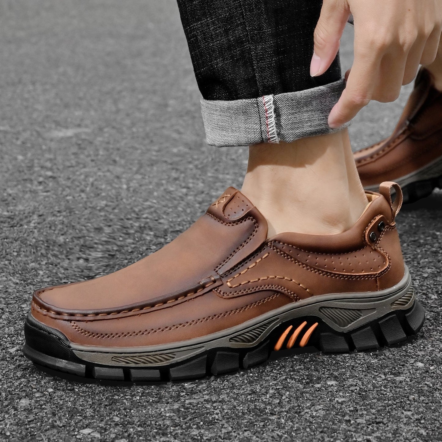 Boots orthopédiques mi-saison pour homme à semelle confortable