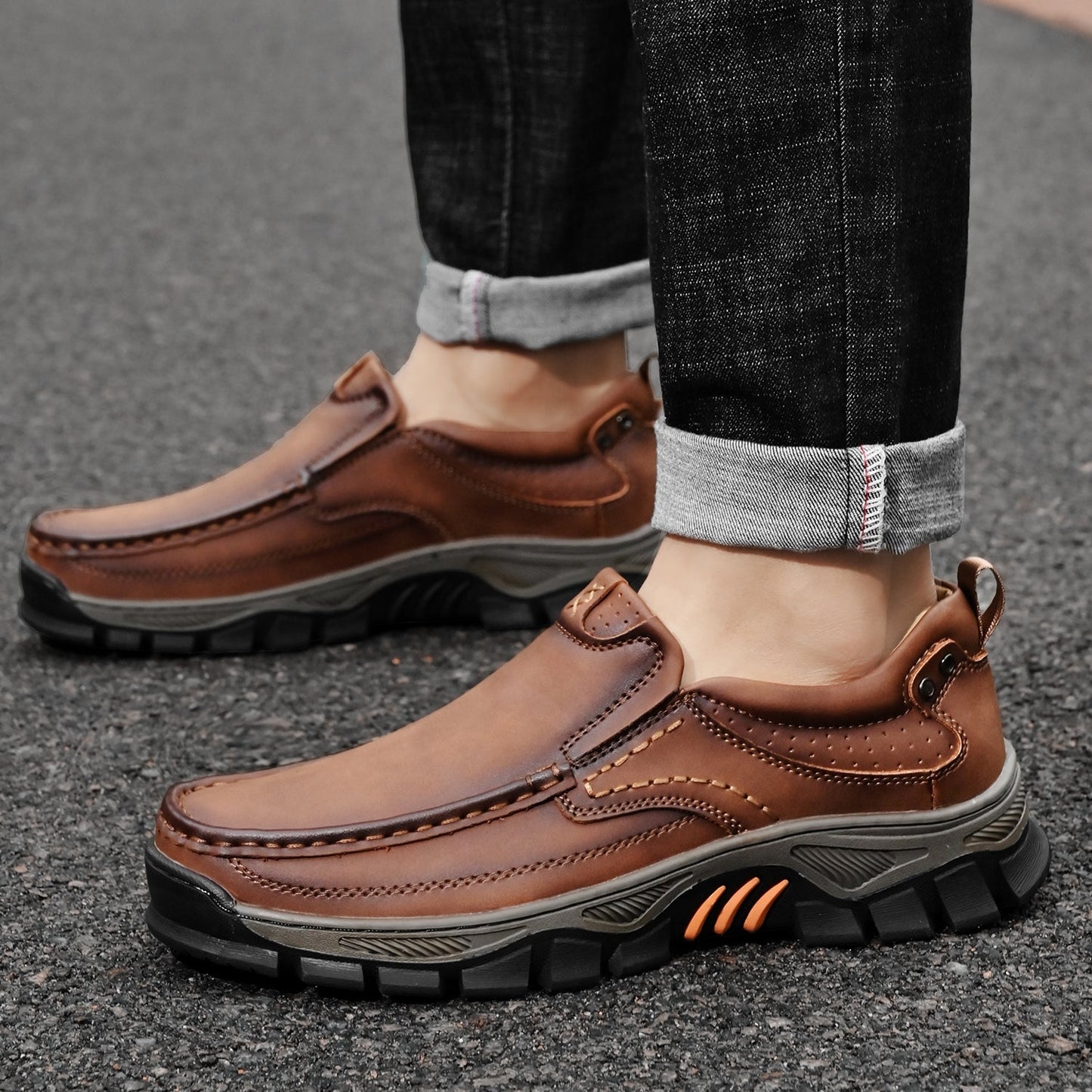 Boots orthopédiques mi-saison pour homme à semelle confortable