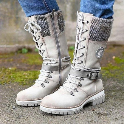 Bottes à lacets jusqu’au genou femme