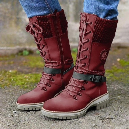Bottes à lacets jusqu’au genou femme