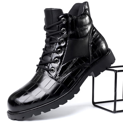 Bottes à lacets pour homme effet alligator
