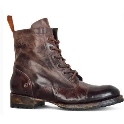 Bottes à lacets pour homme, style vintage robuste