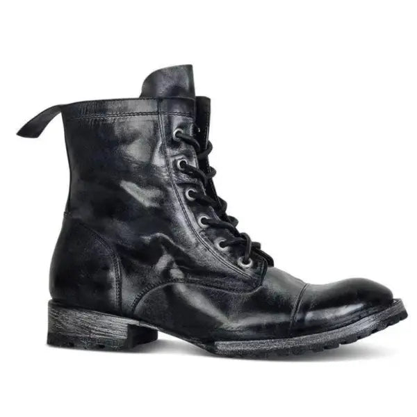 Bottes à lacets pour homme, style vintage robuste