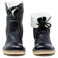 Bottes d’hiver en cuir imperméables doublées de laine pour homme