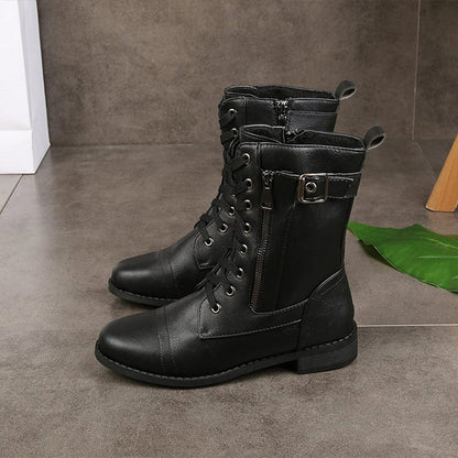 Bottes de combat à lacets pour femme
