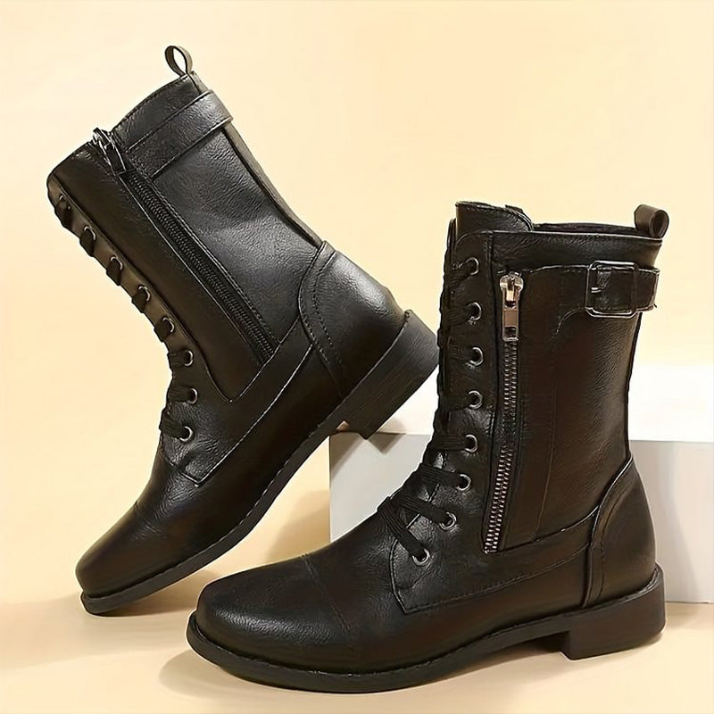 Bottes de combat à lacets pour femme