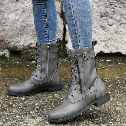 Bottes de combat à lacets pour femme