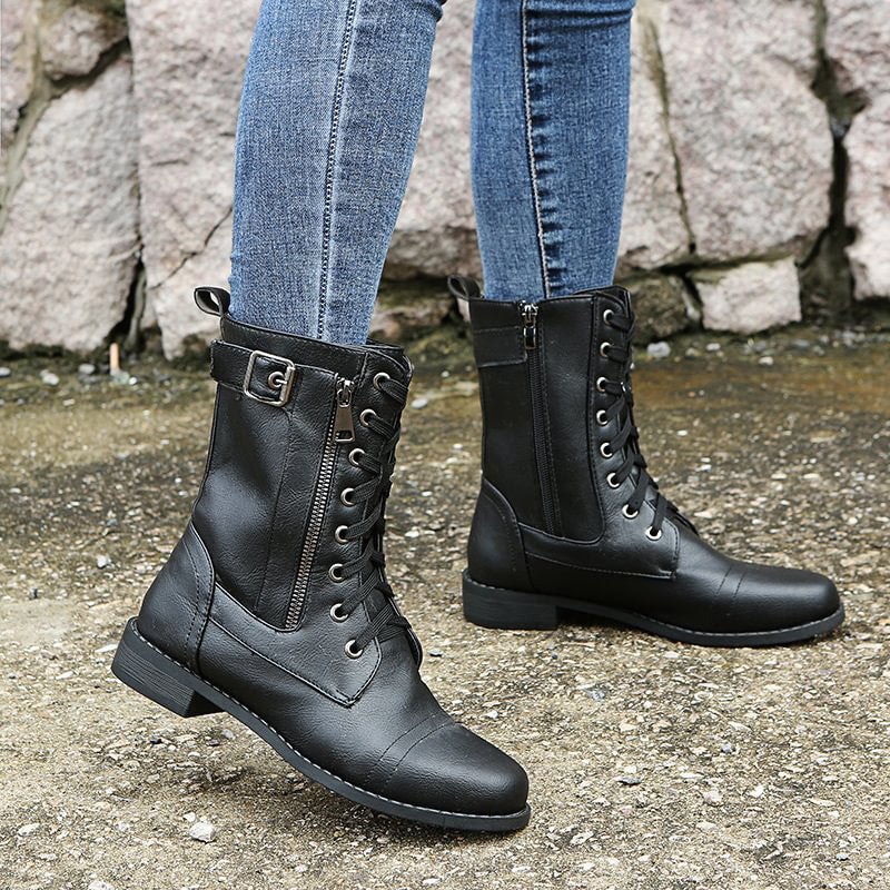 Bottes de combat à lacets pour femme