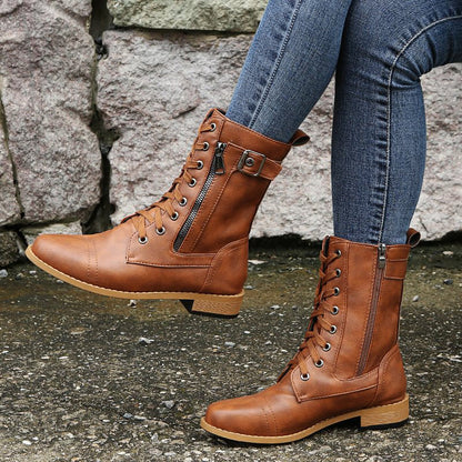Bottes de combat à lacets pour femme
