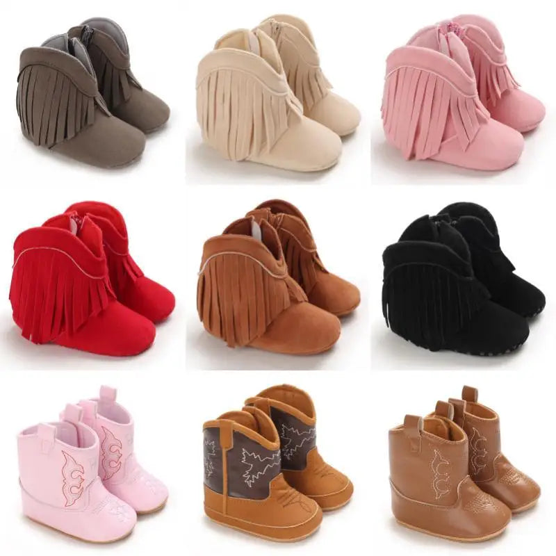 Bottes de cowboy à franges pour fille – chaussures western pour tout-petits