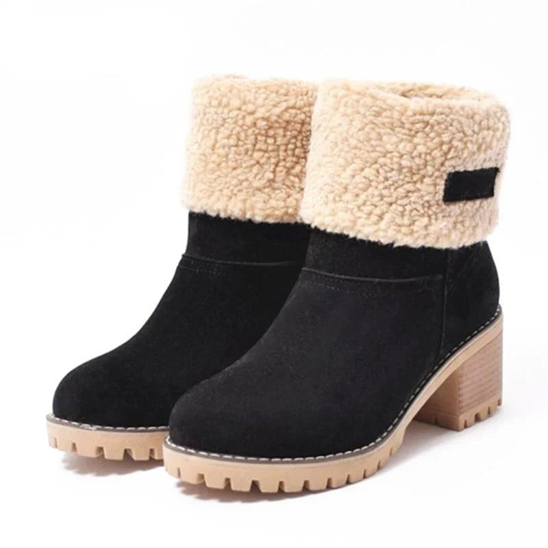 Bottes de neige d’hiver fourrées et chaudes