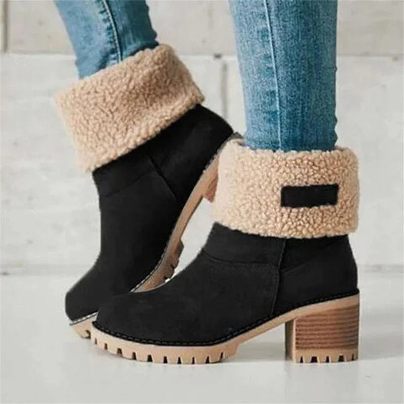 Bottes de neige d’hiver fourrées et chaudes