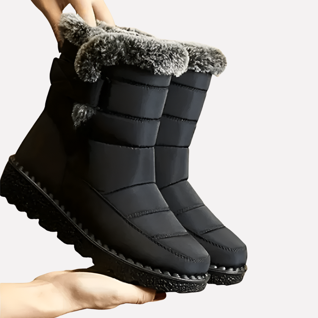 Bottes de neige imperméables pour l’hiver avec doublure en fourrure
