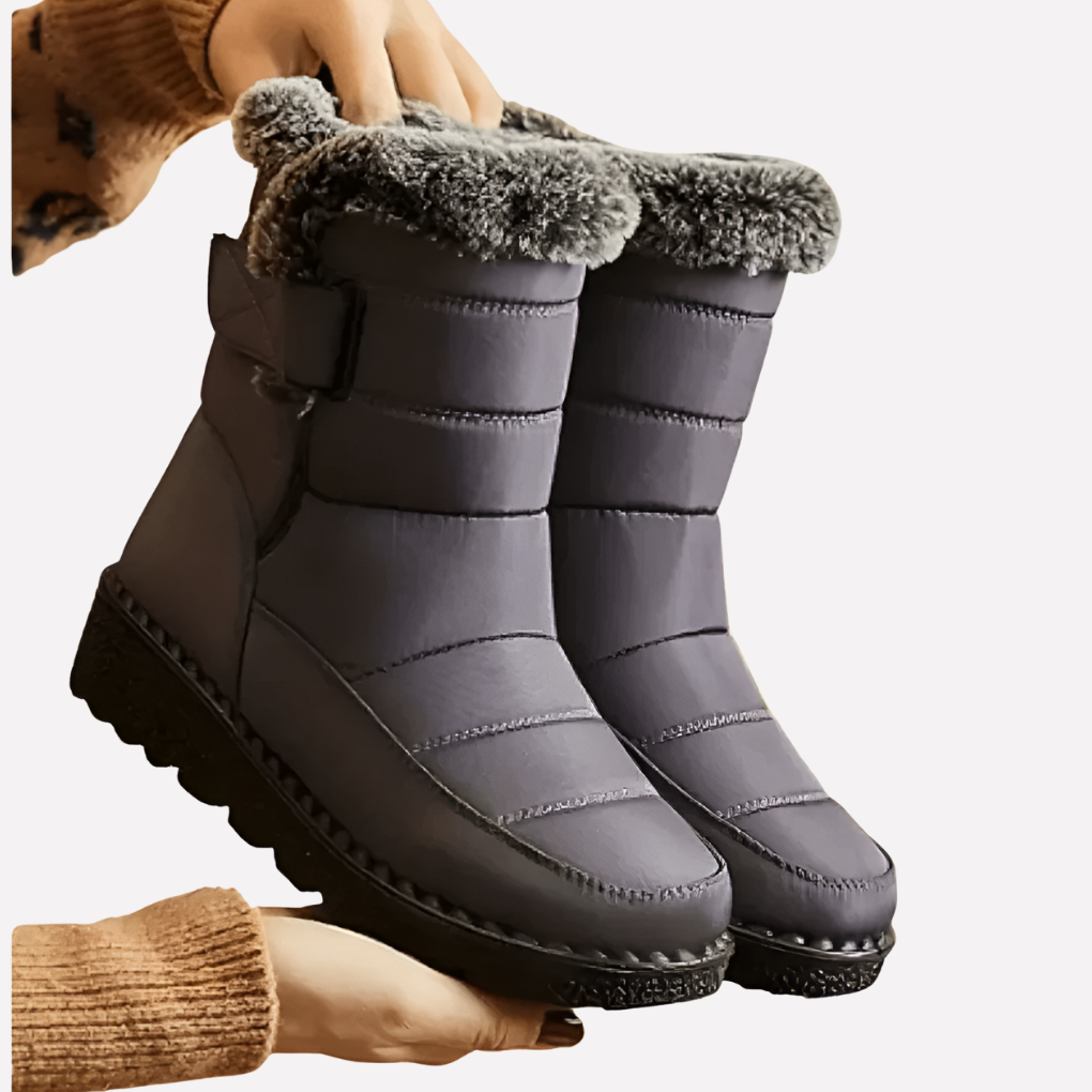 Bottes de neige imperméables pour l’hiver avec doublure en fourrure