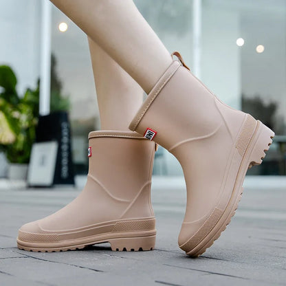 Bottes de pluie imperméables, coupe mi-haute tendance